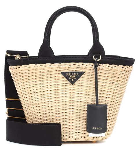 prada milano straw bag tote|Prada shopping tote.